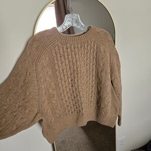 Cozy Cable Knit Sweater - Brown